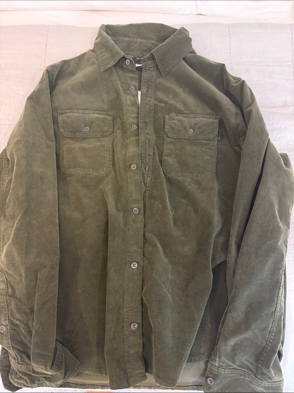 AG Adriano Goldschmied Aiden Utility Shirt Olive Green Large NWT $215